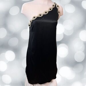 3.1 Phillip Lim Luxurious Black 100% Silk One-Shoulder Cocktail Dress~Size 6